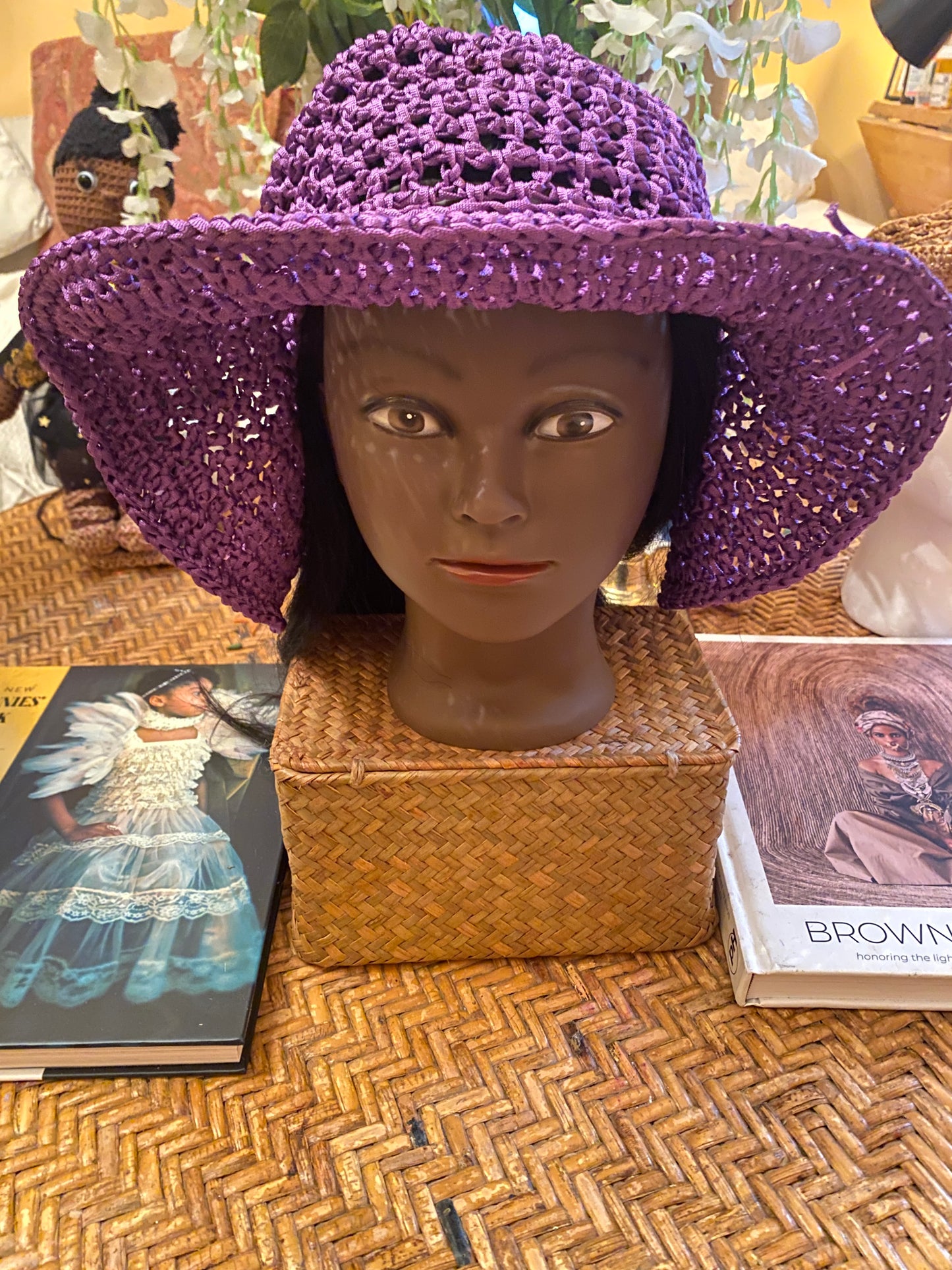 Bucket Hat - Purple Linen Summer Hat