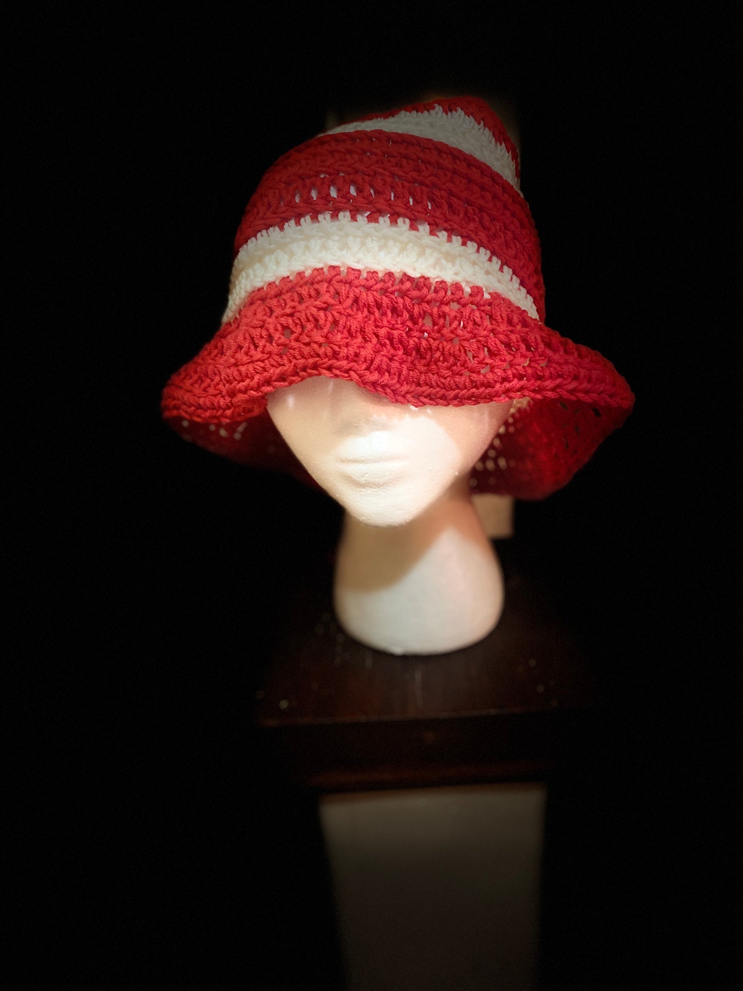 Bucket Hat - Red and White Bucket Hat