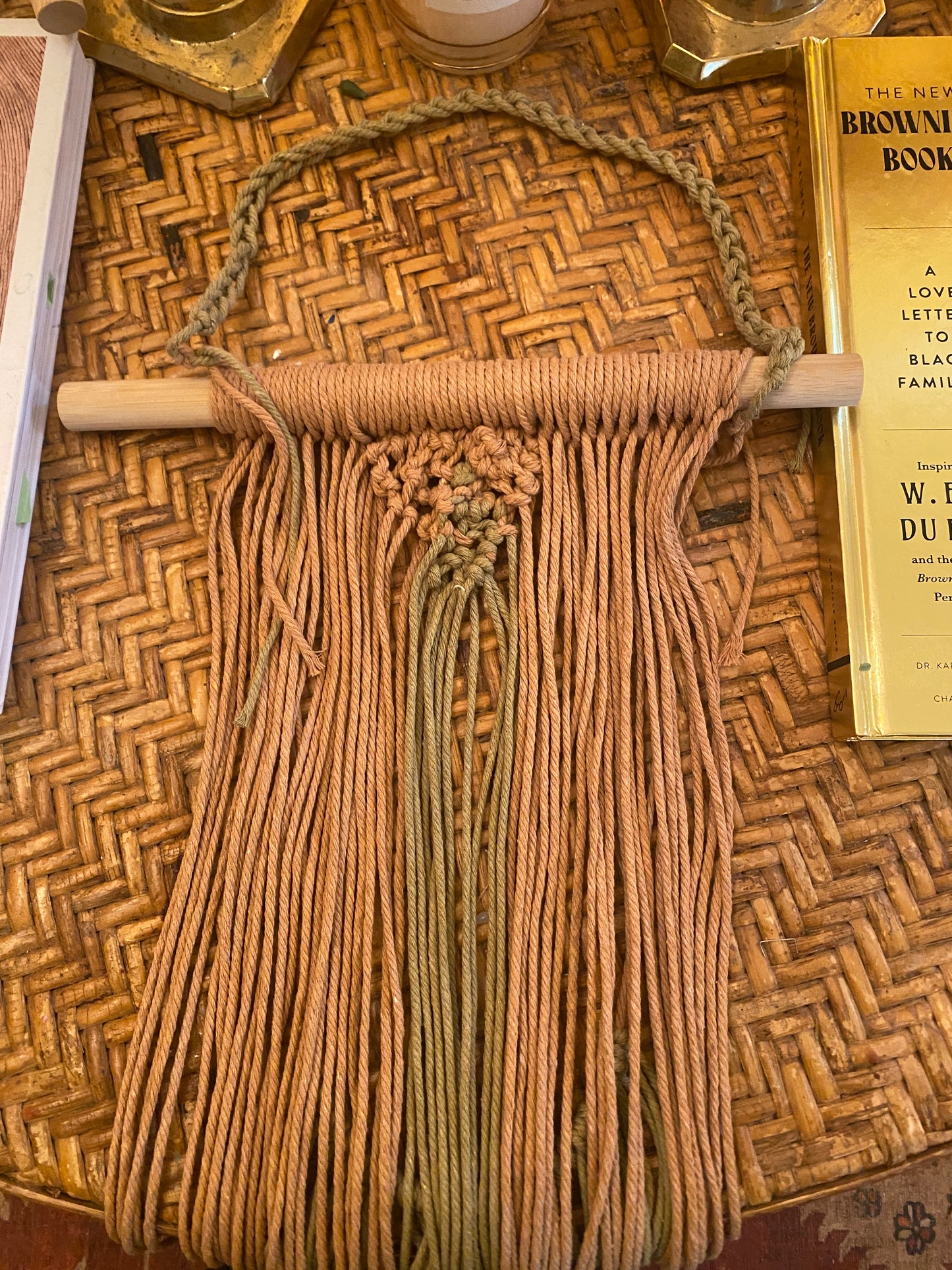 MACRAME - GREEN AND OFF WHITE