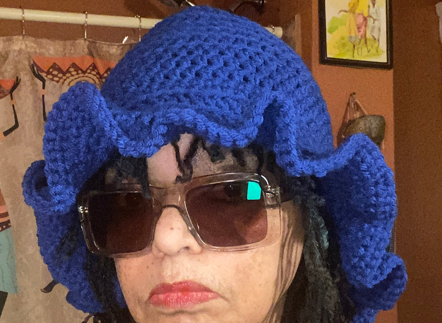 Bucket Hat - Blue with wavy brim
