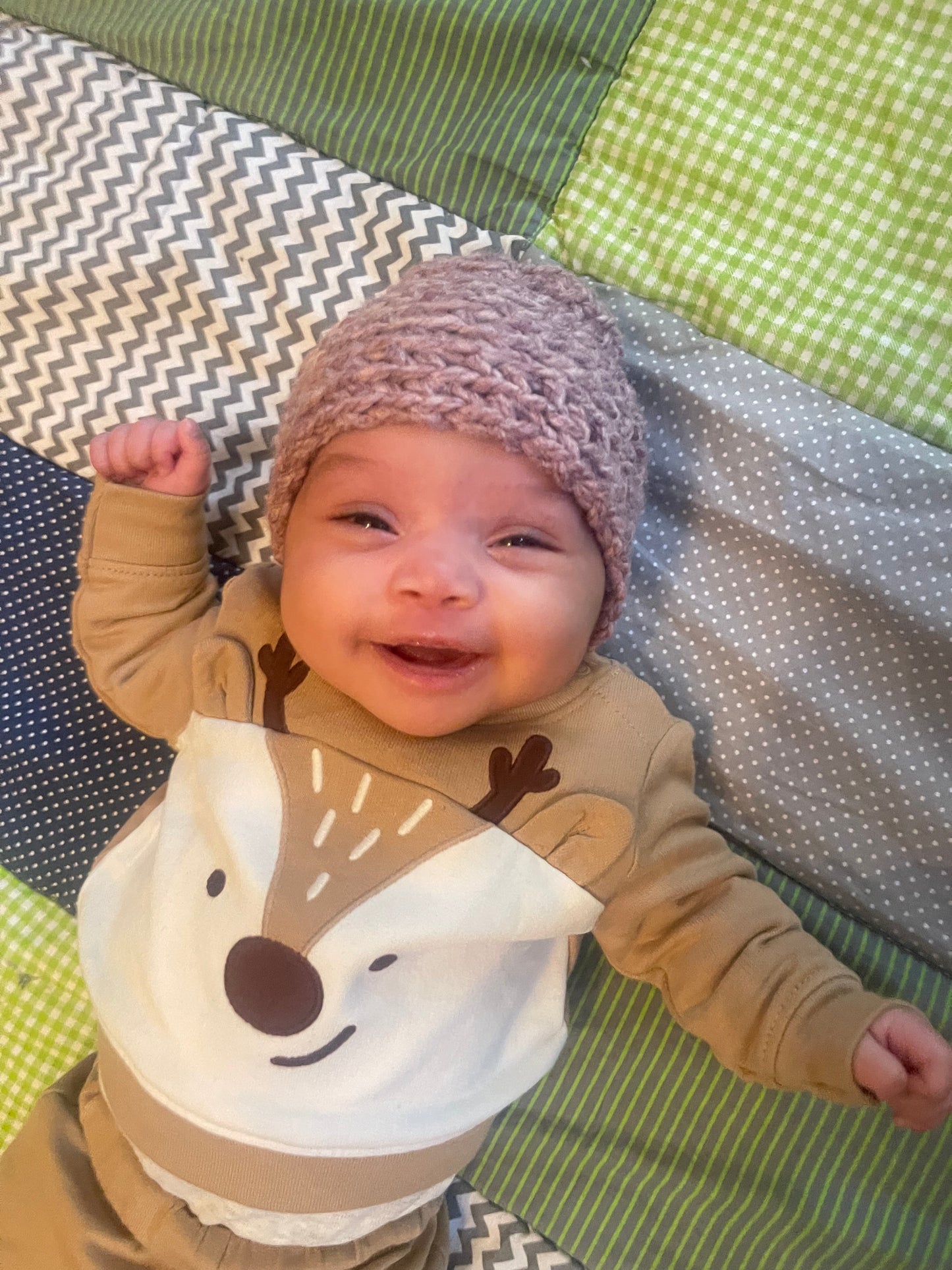 Hand Made Crochet Hat - Baby Pink