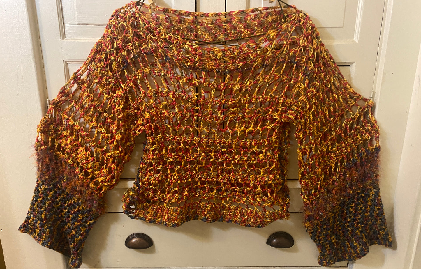 Bolero- Crop Top - Mesh Shrug & Hat- Size XL