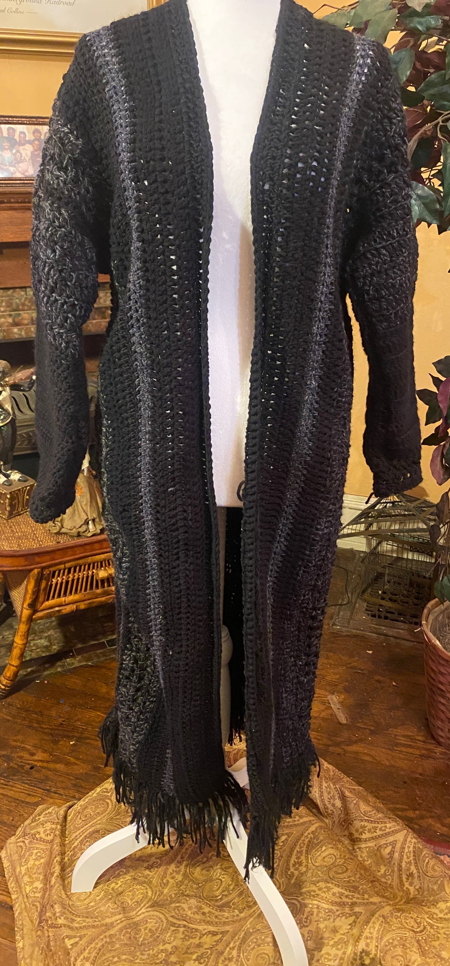 BLACK AND GREY BLANKET OF LOVE SWEATER