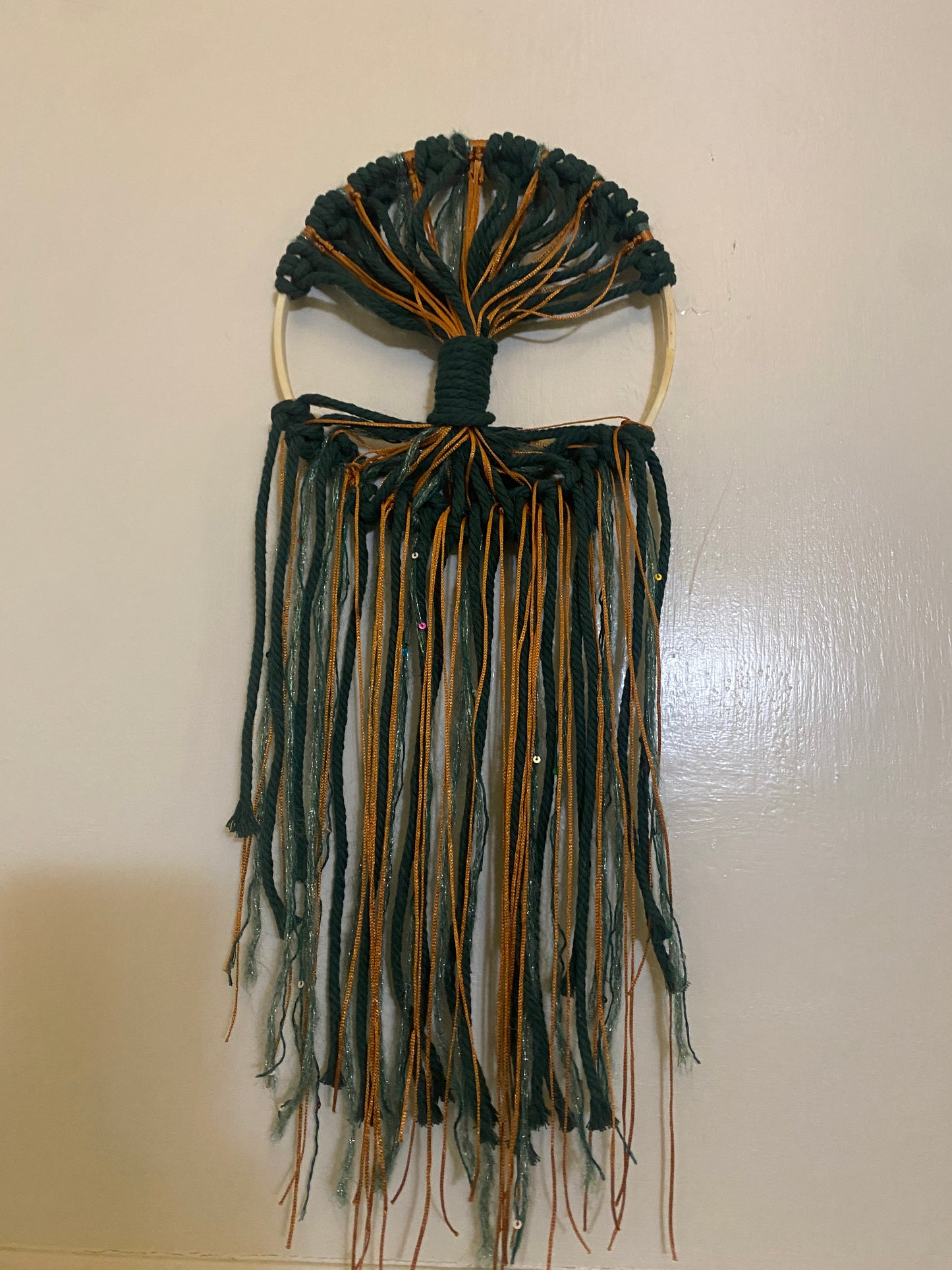 MACRAME -GREEN AND GOLD