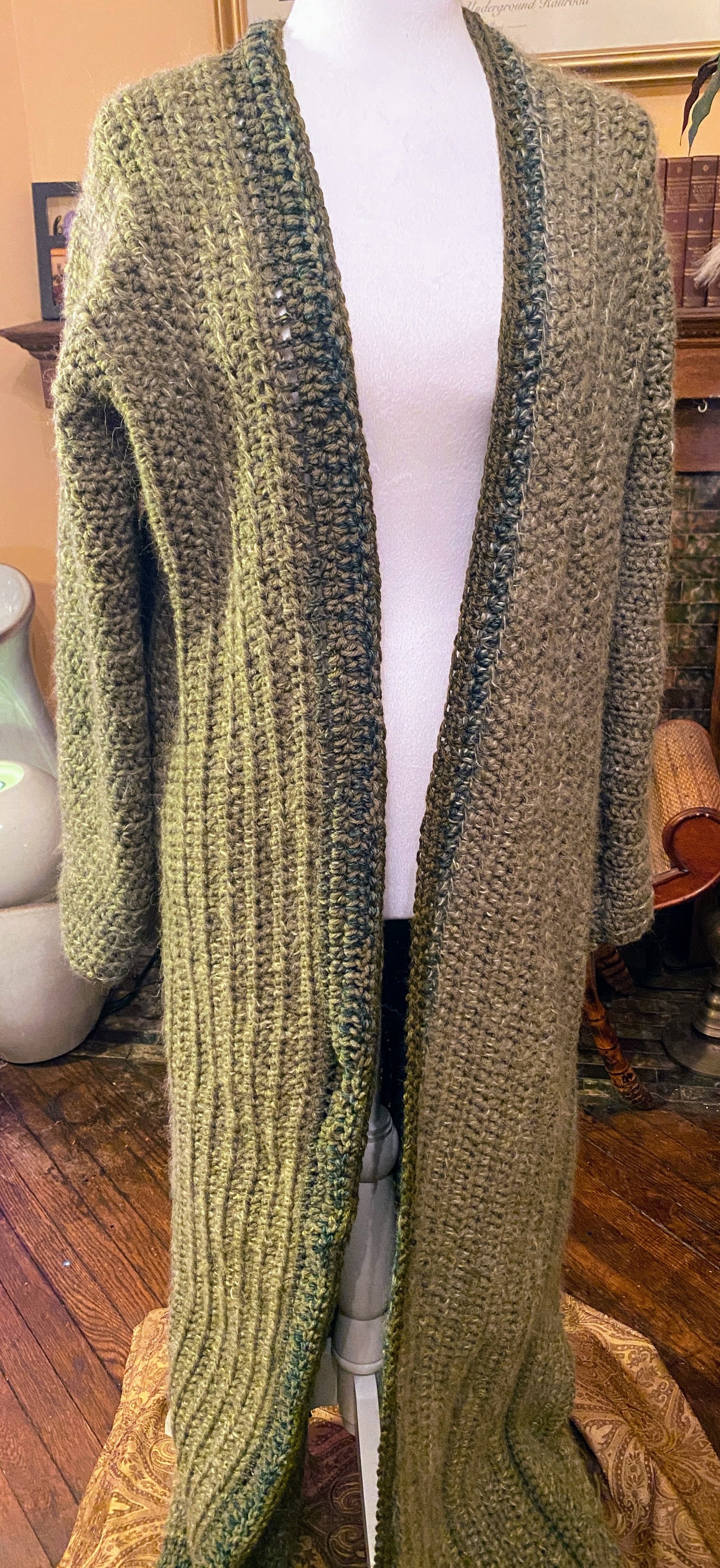 KHAKI GREEN BLANKET OF LOVE SWEATER
