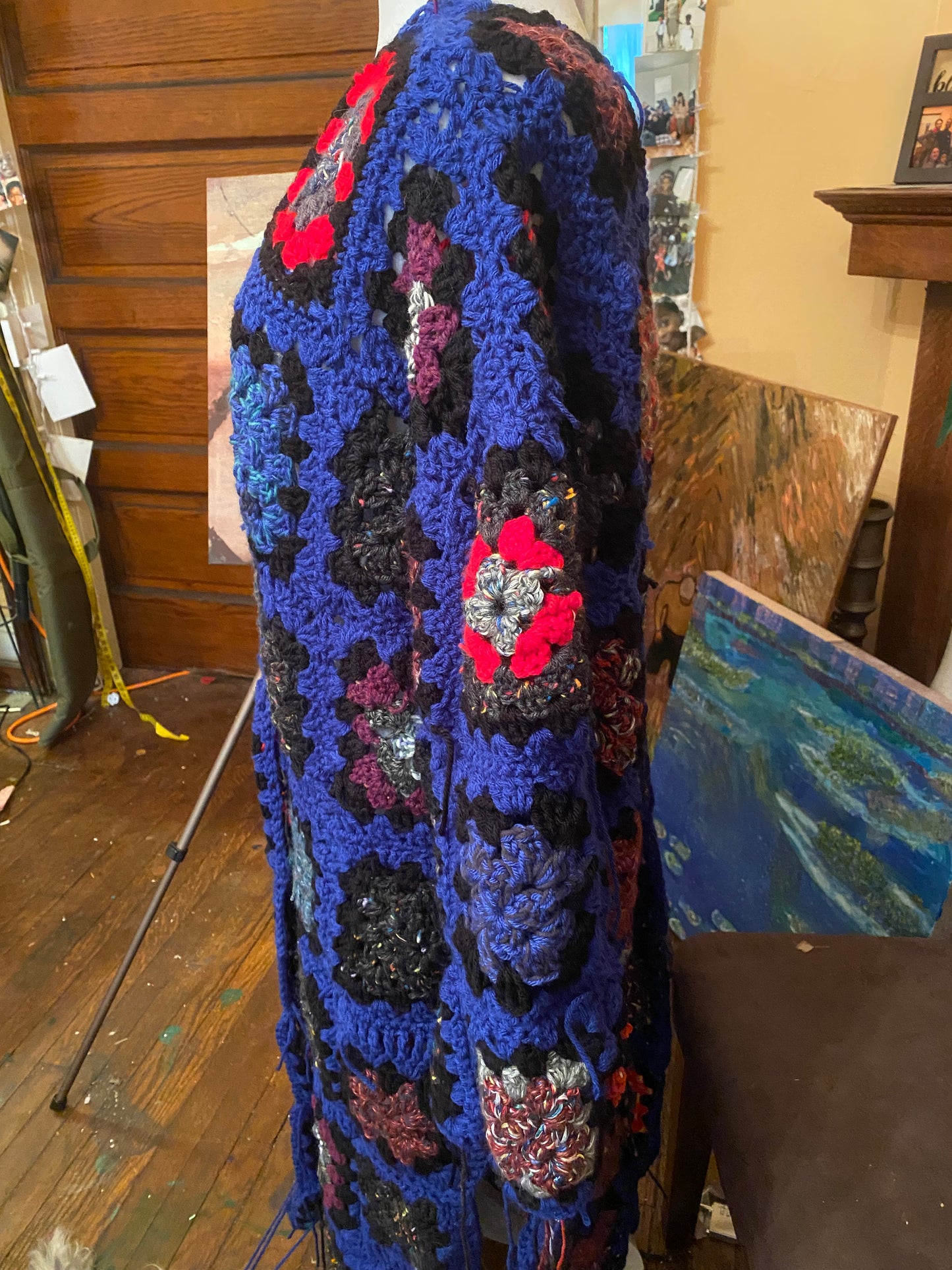 Blue granny square Blanket of Love sweater