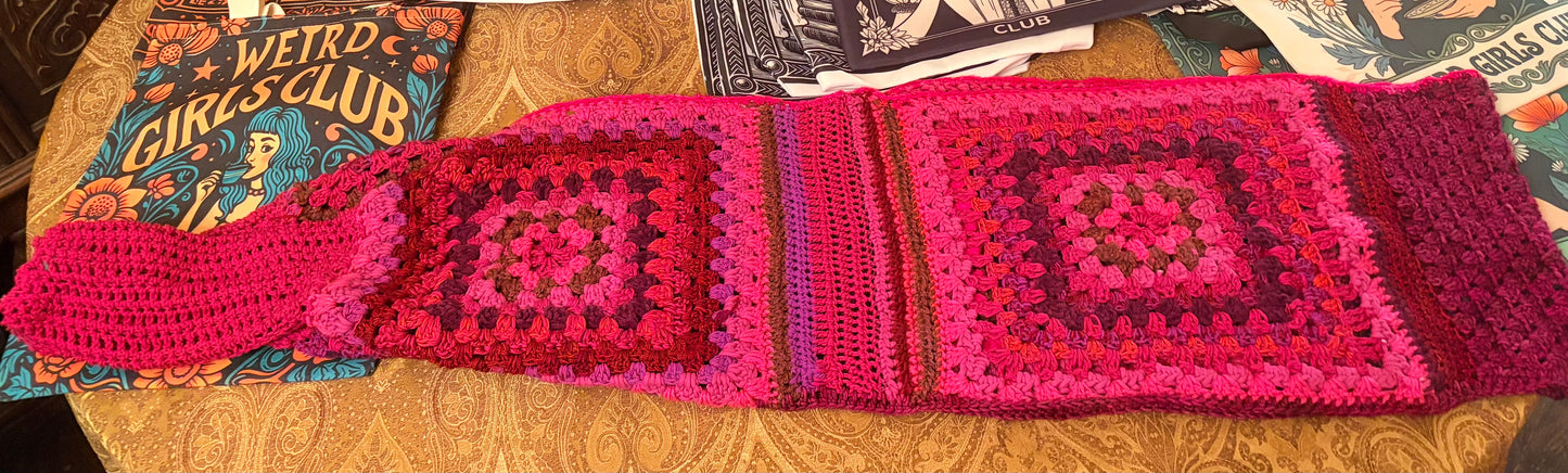 Magenta -Scarf with sleeves - shawl with sleeves