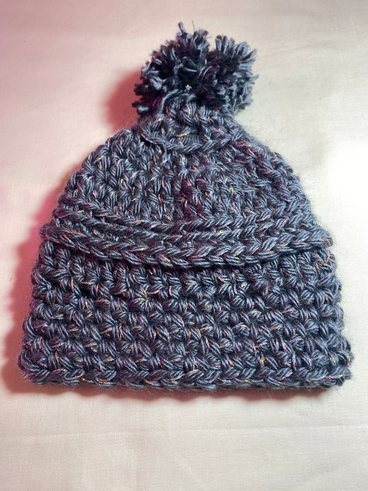 Grey & Sparkle Beanie - Small - Will Fit Child