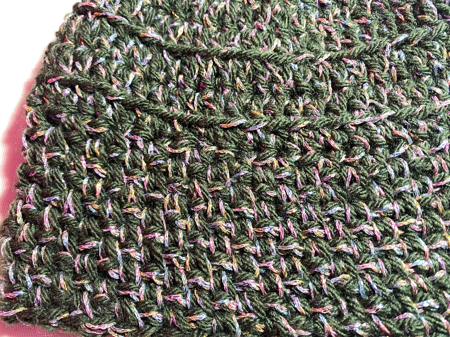 Dark Green with Glitter Beanie - Small - Will fit Child