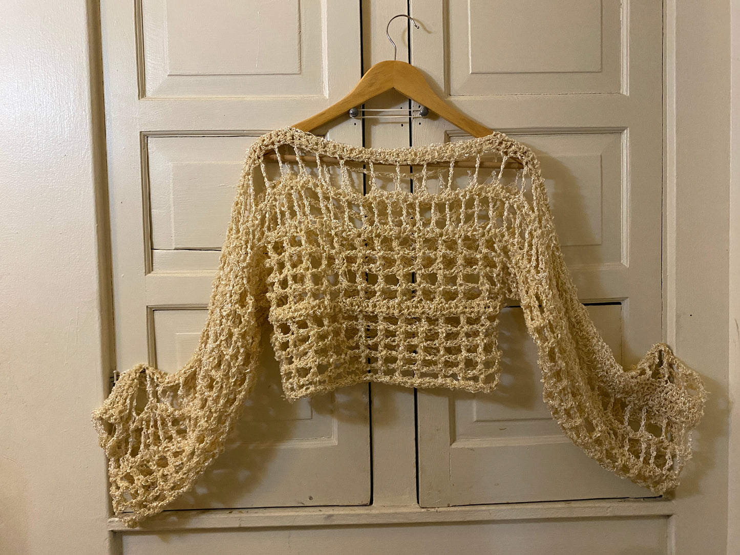 Shrug - Mesh - White & Off White- Silk and Wool