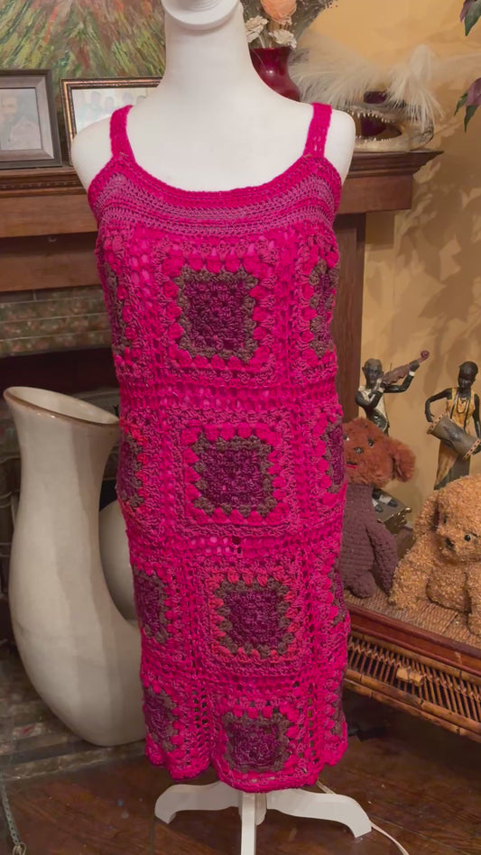 Crochet Dress - Magenta